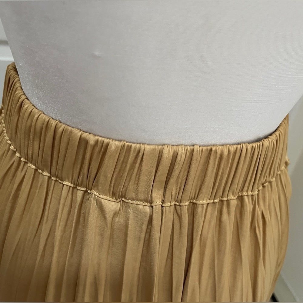 NWOT Joie gold pleated maxi skirt size Xsmall - Picture 3 of 6